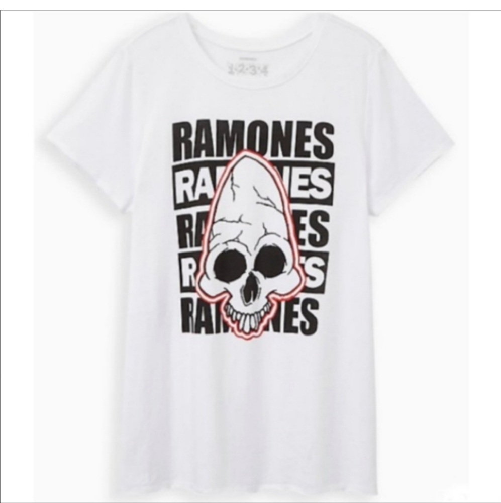 Torrid Ramones Pinhead White Crew Neck 70s 80s 90s Band T Shirt Size 3X …